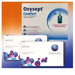  Biofinity 6er: 2 Boxen + Oxysept Comfort 3-Monats Premium Pack 